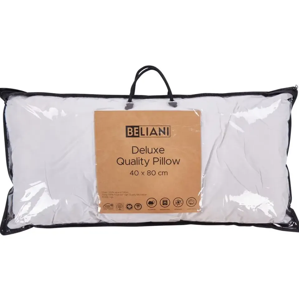 Beliani PELISTER - 2x Hoofdkussen hoog - Wit - 40 x 80 cm - Japara Online