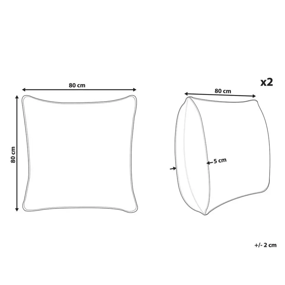 Beliani PELISTER - 2x Hoofdkussen hoog - Wit - 80 x 80 cm - Japara Online