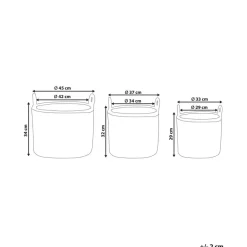 Beliani PENDULA - Bloempot set van 3 - Bruin - PE rotan Hot