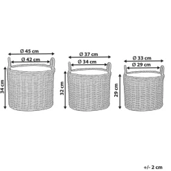 Beliani PENDULA - Bloempot set van 3 - Bruin - PE rotan Hot