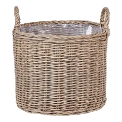 Beliani PENDULA - Bloempot set van 3 - Bruin - PE rotan Hot