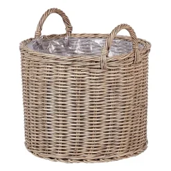 Beliani PENDULA - Bloempot set van 3 - Bruin - PE rotan Hot