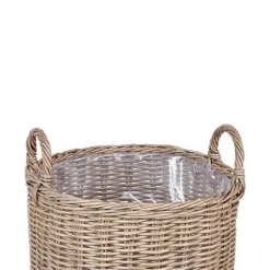 Beliani PENDULA - Bloempot set van 3 - Bruin - PE rotan Hot