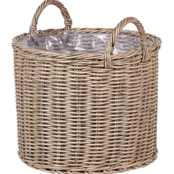 Beliani PENDULA - Bloempot set van 3 - Bruin - PE rotan Hot