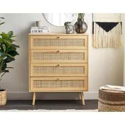 Beliani PEROTE - Commode - Lichte houtkleur - Rotan Outlet