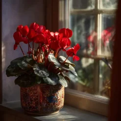Plant in a Box Perzisch cyclaam - Set van 6 - Cyclamen Winfall Scarlet - Hoogte 10-20cm - ⌀9cm Outlet