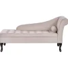 Beliani PESSAC - Chaise longue - Beige - Rechterzijde - Fluweel Clearance