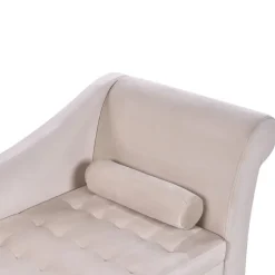 Beliani PESSAC - Chaise longue - Beige - Rechterzijde - Fluweel Clearance