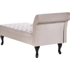 Beliani PESSAC - Chaise longue - Beige - Rechterzijde - Fluweel Clearance