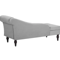 Beliani PESSAC - Chaise longue - Grijs - Rechterzijde - Fluweel Hot