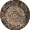Muratap Picasso Keshan Vintage Rond Vloerkleed Multi / Beige Laagpolig - 200 CM ROND
