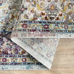 Muratap Picasso Keshan Vintage Rond Vloerkleed Multi / Beige Laagpolig - 160 CM ROND