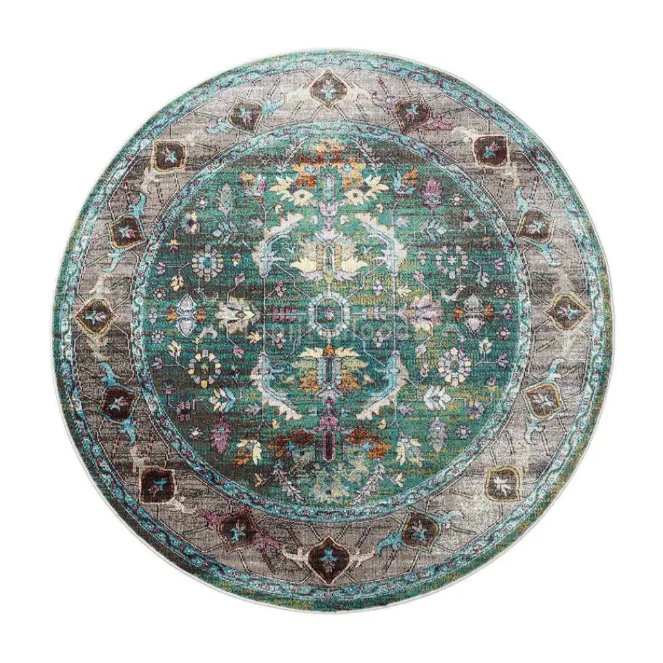 Muratap Picasso Pablo Vintage Rond Vloerkleed Groen / Multi Laagpolig - 300 CM ROND Clearance