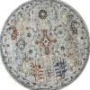 Muratap Picasso Sarough Rond Vloerkleed Vintage Woonkamer - Multi / Grijs - 200 CM ROND New