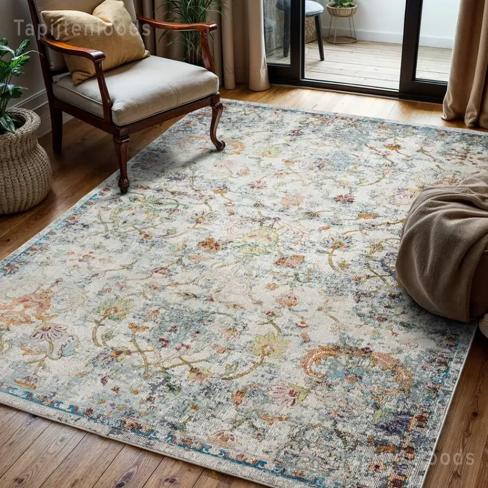 Muratap Picasso Sarough Vintage Vloerkleed Creme / Beige Laagpolig - 240x340 CM New