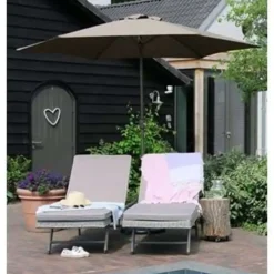 PimXL Luxe 6-ribs Parasol - Ø300cm - Taupe Sale