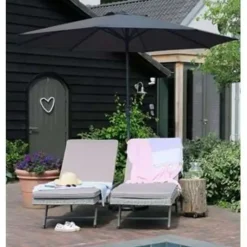 PimXL Luxe 8-ribs Parasol - Ø300CM - Antraciet Hot