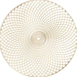 Leen Bakker Placemat Christie - goudkleurig imitatieleer - Ø38 cm (1 stuk) Hot