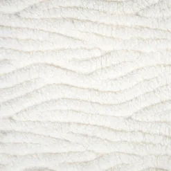 Stof Plaid/bankdeken Columbia - ivoor wit - 180x220 cm - waves motief