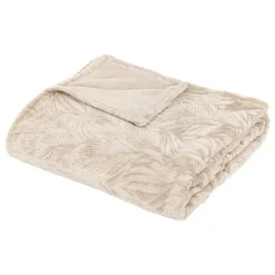 Atmosphera Plaid/bankdeken Leafes - beige - 180 x 230cm - polyester Hot