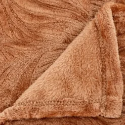 Atmosphera Plaid/bankdeken Leafes - terracotta - 180 x 230 cm - polyester Online