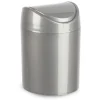 PlasticForte Mini prullenbakje - zilvergrijs- kunststof - 1.4L Sale