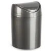 PlasticForte Mini prullenbakje - donkergrijs- kunststof - 1.4L New