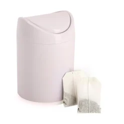 PlasticForte Mini prullenbakje - roze - kunststof - aanrechtmodel