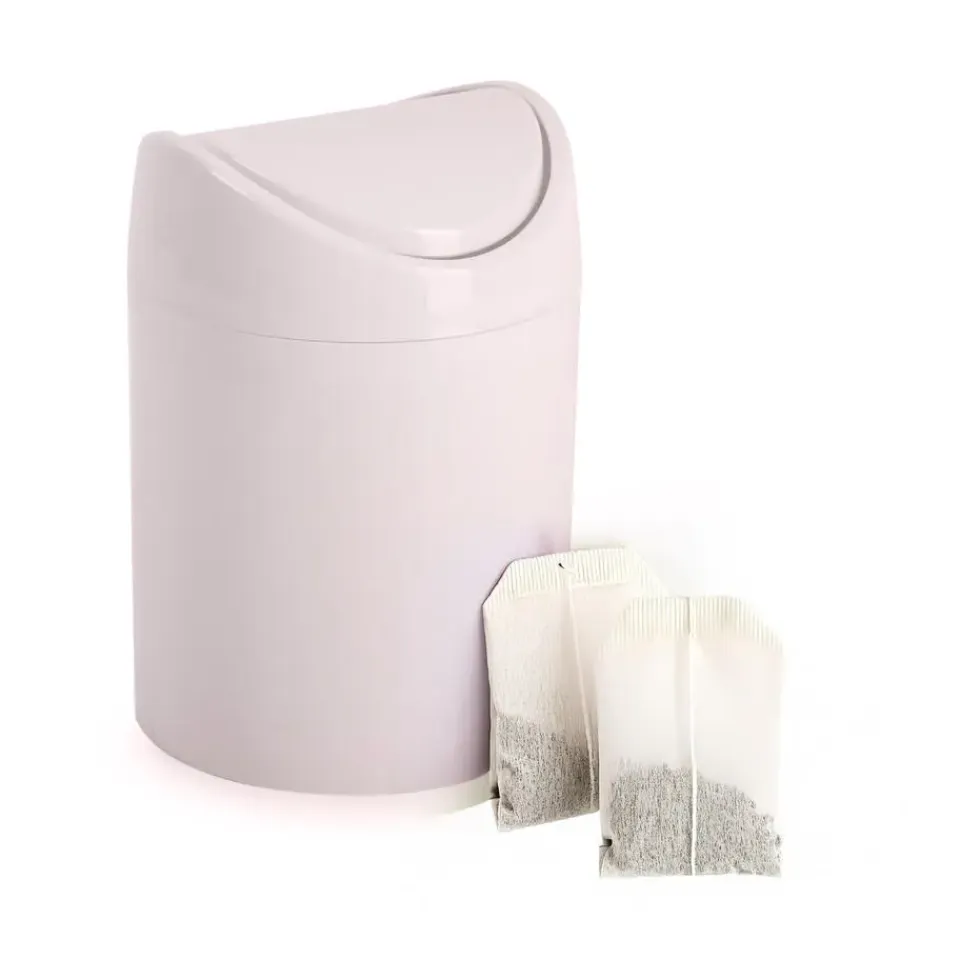 PlasticForte Mini prullenbakje - roze - kunststof - aanrechtmodel