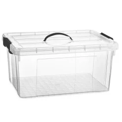 PlasticForte Opbergbox met deksel - grijs - 34L - kunststof Hot