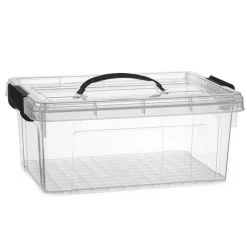 PlasticForte Opbergbox met deksel - grijs - 8.5L - kunststof Online