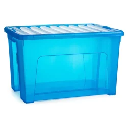 PlasticForte Opbergbox met deksel - blauw - 47L - kunststof Online