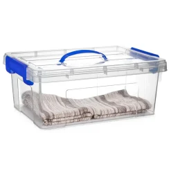 PlasticForte Opbergbox met deksel - blauw - 12.5L - kunststof Sale