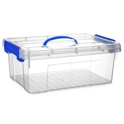 PlasticForte Opbergbox met deksel - blauw - 12.5L - kunststof Sale