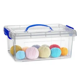 PlasticForte Opbergbox met deksel - blauw - 8.5L - kunststof Best