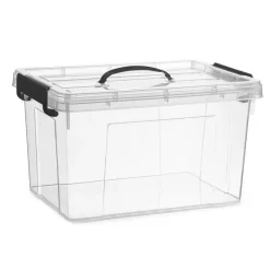 PlasticForte Opbergbox met deksel - grijs - 18.5L - kunststof Clearance