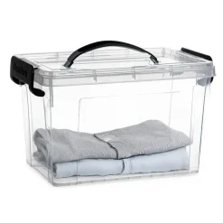 PlasticForte Opbergbox met deksel - grijs - 6L - kunststof New