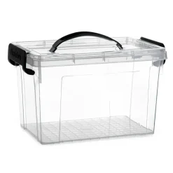PlasticForte Opbergbox met deksel - grijs - 6L - kunststof New