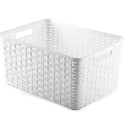 PlasticForte Opbergmand - Kastmand - rotan kunststof - wit - 18 L New