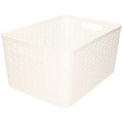PlasticForte Opbergmand - Kastmand - rotan kunststof - wit - 18 L New