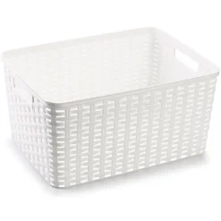 PlasticForte Opbergmand - Kastmand - rotan kunststof - wit - 18 L New