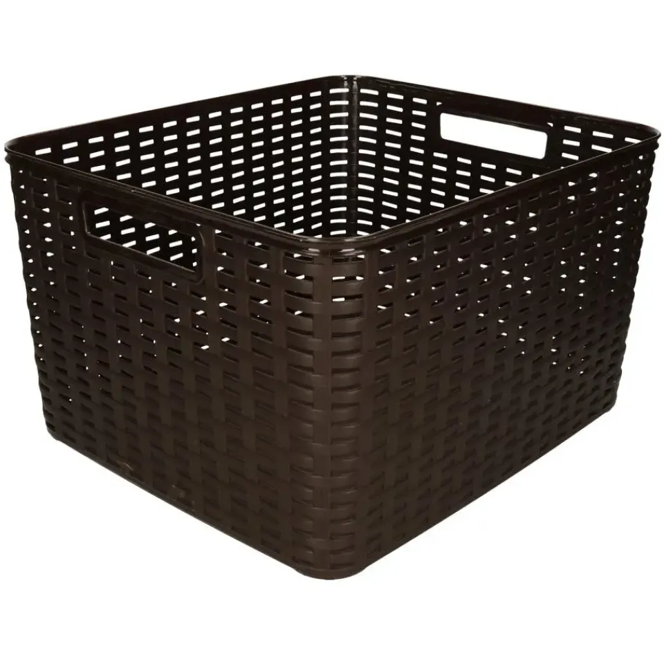 PlasticForte Opbergmand - rotan kunststof - donkerbruin - 28 L Sale