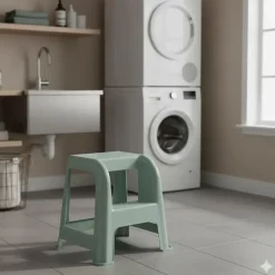 PlasticForte Opstapkrukje - 2 tredes - groen - 45 cm Sale