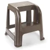 PlasticForte Opstapkrukje - 2 tredes - bruin - 45 cm Outlet