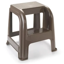 PlasticForte Opstapkrukje - 2 tredes - bruin - 45 cm Outlet
