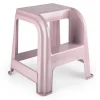 PlasticForte Opstapkrukje - 2 tredes - roze - 45 cm New