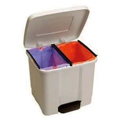 PlasticForte Pedaalemmer - 2-vaks - beige - 35L