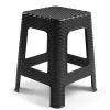 PlasticForte Rotan opstapje/krukje - kunststof - zwart