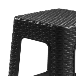 PlasticForte Rotan opstapje/krukje - kunststof - zwart