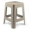 PlasticForte Rotan opstapje/krukje - kunststof - beige Clearance